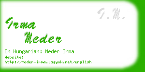 irma meder business card